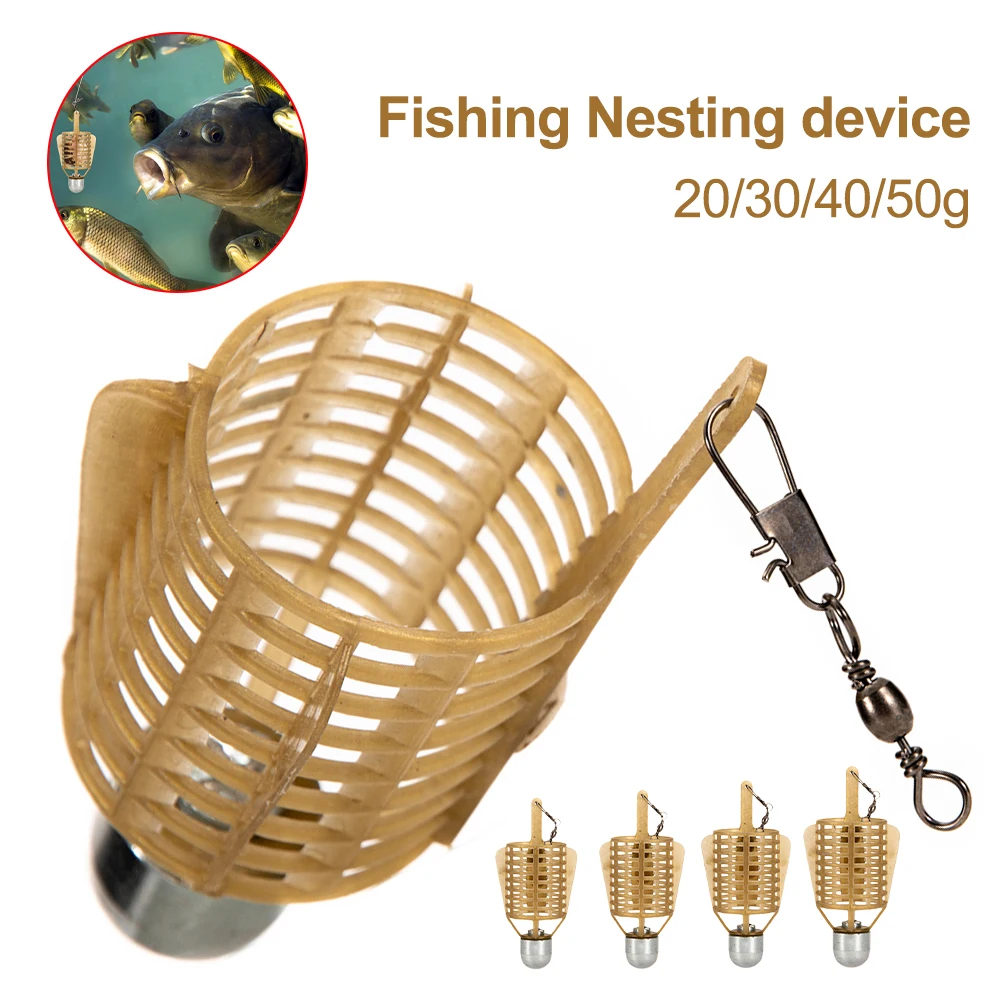 

Carp Fishing Bait Feeder Cage 20g/30g/40g/50g Sinker Trap Fishing Bait Cage Basket Fishing Lure Holder Fishing Accessories