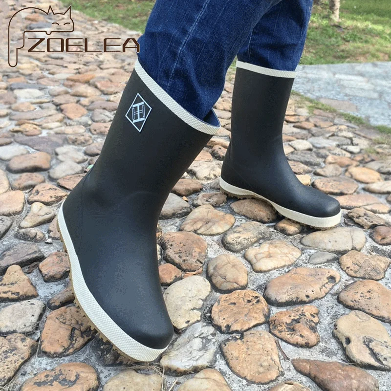 

Non-slip Rain Boots Men Waterproof Shoes Plush Warm Fishing Shoes Non-slip Slip-on Winter Boots Men Zapatos De Mujer Rain Boots