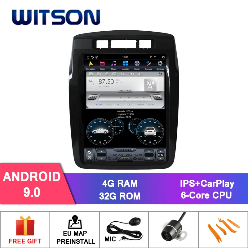 

WITSON Android 9,0 Тесла стиль для VOLKSWAGEN TOUAREG 2010-2017 низкий 4 ГБ GPS-навигация Авто Стерео вертикальный экран