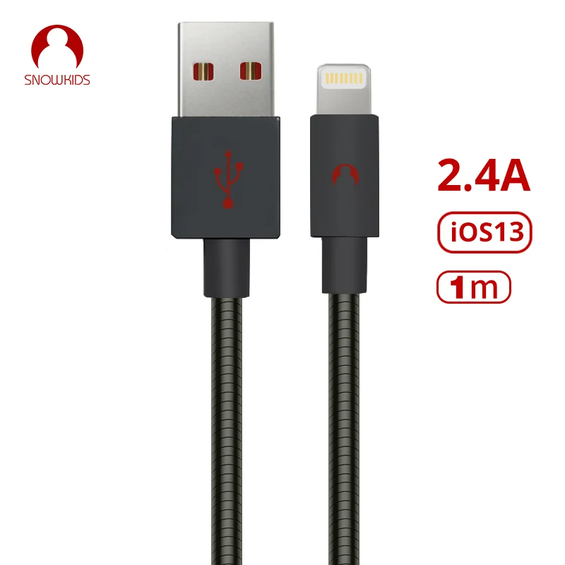 Кабель USB Snowkids для iPhone 11X8 7 6 5 XR XsMax зарядный кабель синхронизации данных