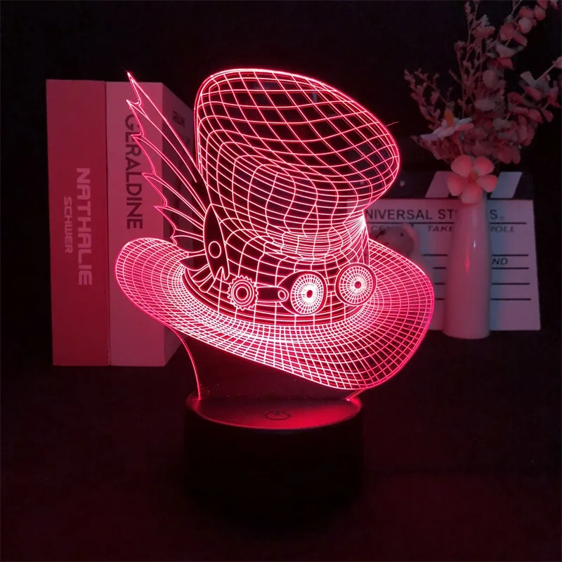 3D ночник с сенсорным датчиком в виде крышки джаза декоративный светильник для