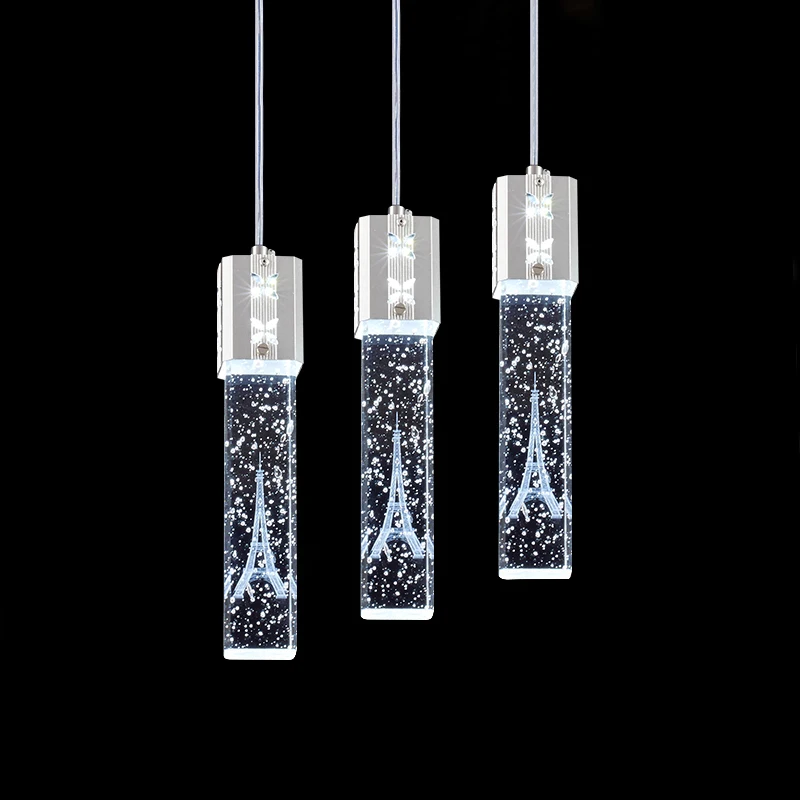 Светодиодная Подвесная лампа с прозрачными пузырями длинная трубка кулон для
