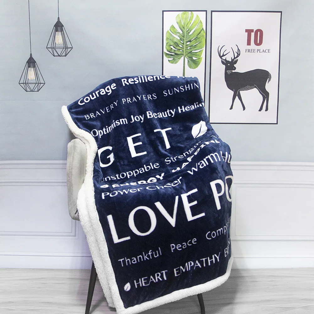 

123X157cm Flannel Lamb Wool Blanket Wool Blanket Warm Hug Blanket Positive Energy Gift for Ladies and Mens Best Friends