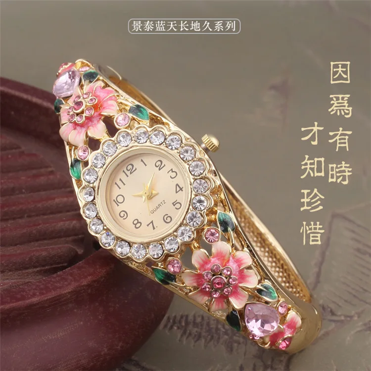 Часы с цепочкой Cloisonne часы браслет женские кварцевые аксессуары в национальном