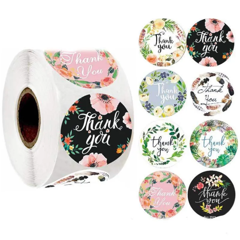 

Thank you stickers invitation card gift card envelop seals 500pcs/roll