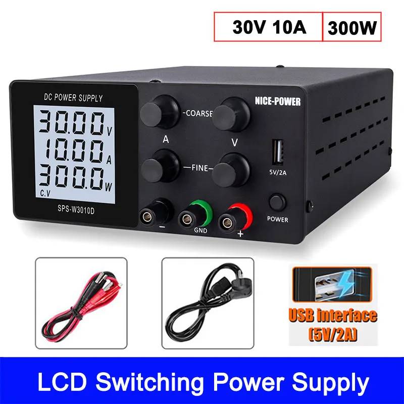 

USB LCD DC Regulated Laboratory Power Supply 0~30/60/120V 0~3/5/10A Adjustable Voltage Regulator Stabilizer Switch Power Source