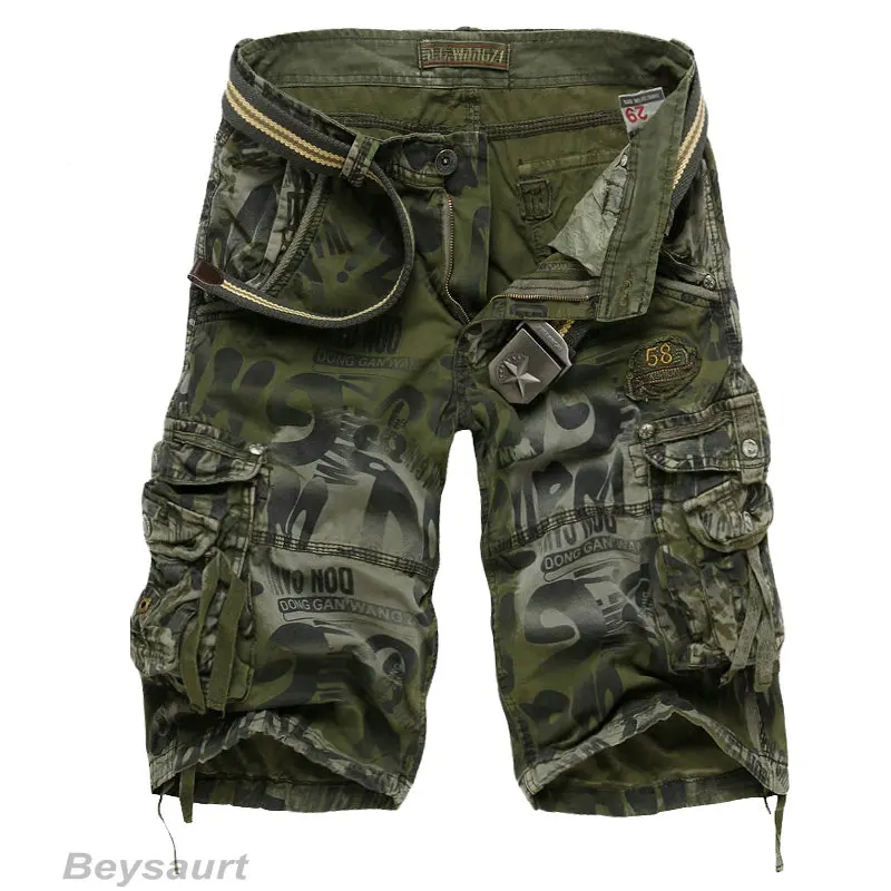 

2021 Summer Camouflage Jeans Shorts Men Military Cargo Short Male Fashion Casual Work Shorts Denim Shorts Mens Clothing No Belt