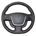 Черная искусственная кожа, сшитая вручную, для Peugeot чехол рулевого колеса автомобиля, 508, 2011-2018, 508, SW 2011-2018