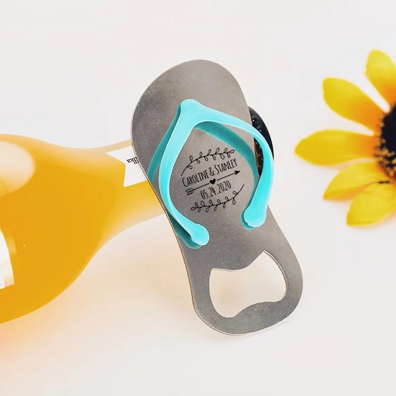 Шлепанцы для бутылок с гравировкой на заказ открывашка в подарочной коробке
