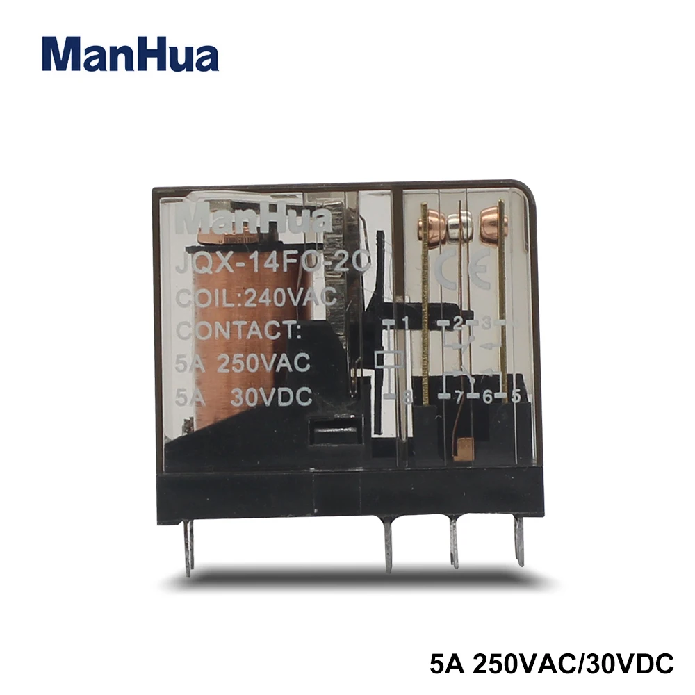 ManHua 5A 250VAC/30VDC JQX 14FC 2C герметичная версия реле высокой мощности|Реле| |