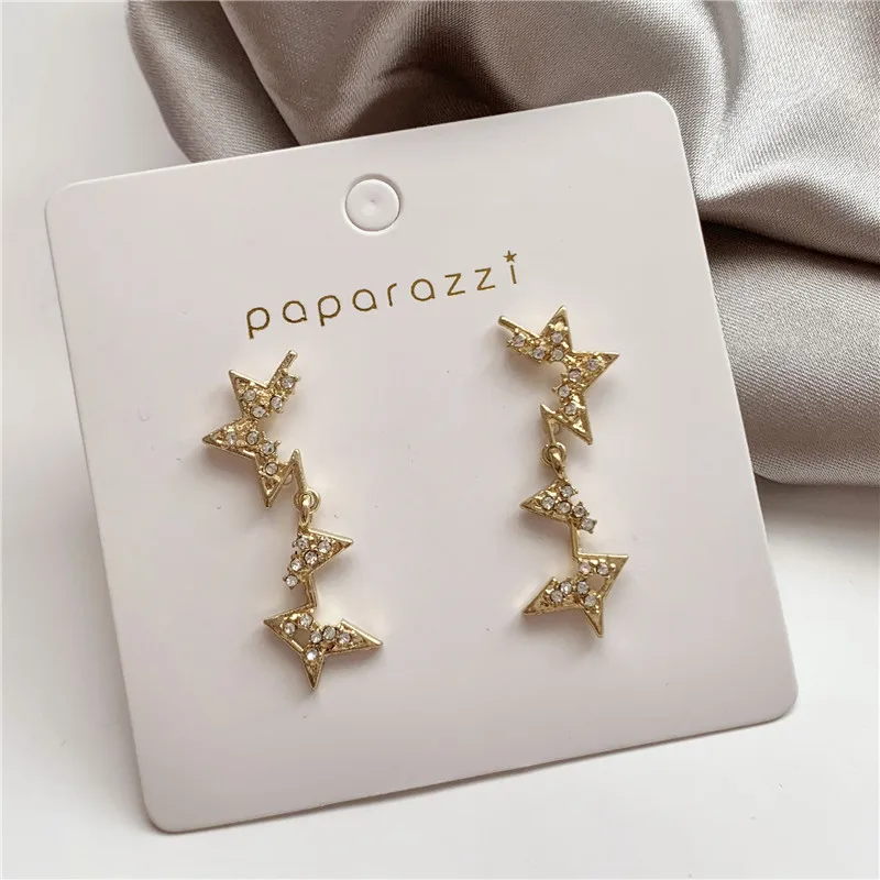 Meteor South Korea Micro Crystal Set Super Shiny Biling Ear Stud Elegant Simple Earrings Women's Jewelry | Украшения и