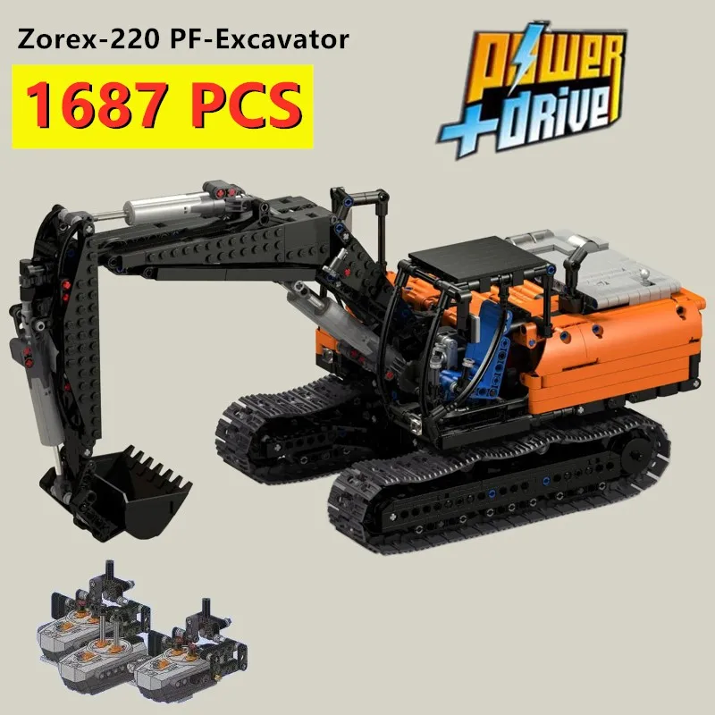 Excavator Toys RC Engineering Car MOC-0168 linkbelt Zorex-220 PF-Excavator RTR DIY For Kids Birthday Gifts Remote Control Car