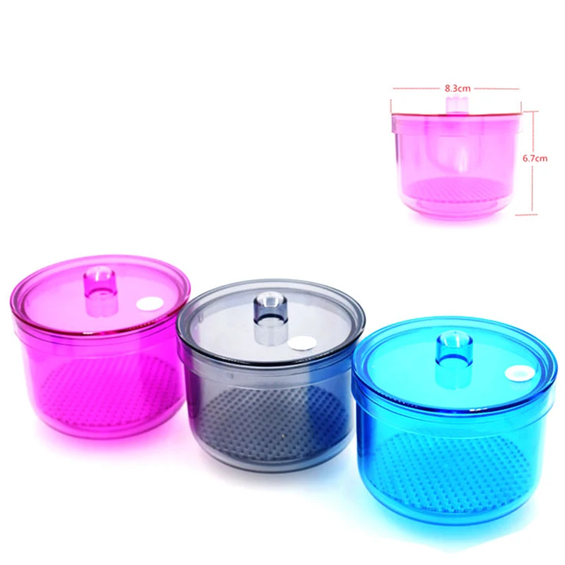 Круглая коробка для дезинфекции ногтей 4 цвета пластиковый чехол|Комплекты и