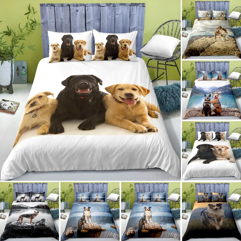 

Комплект постельного белья HD с цифровым изображением собаки, пододеяльник с 3D изображением животных + наволочка, 2/3 шт., одинарный, двуспальн...