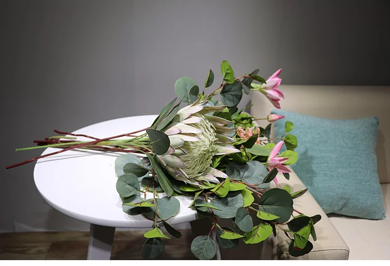 Дизайн Индиго-розовый протеа Cynaroides Clematis Рождественская Цветочная композиция искусственный цветок украшение стола