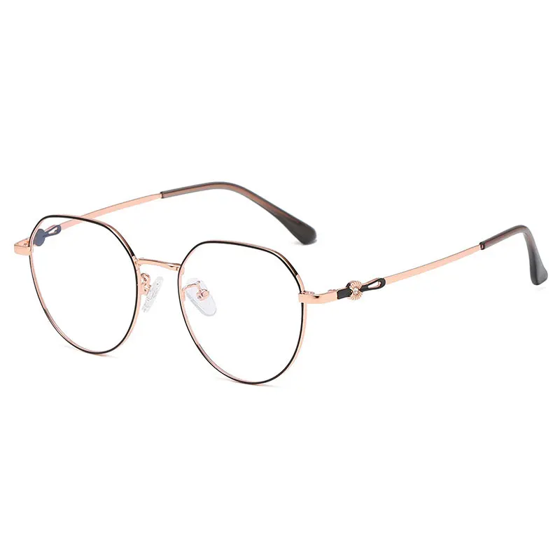 

New fashion full frame glasses frame personality foot silk trend flat mirror retro metal men and women decorative glasses frame