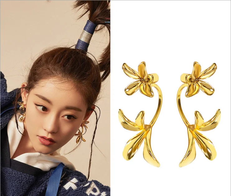 Элегантные женские винтажные серьги в виде цветка орхидеи высококачественные