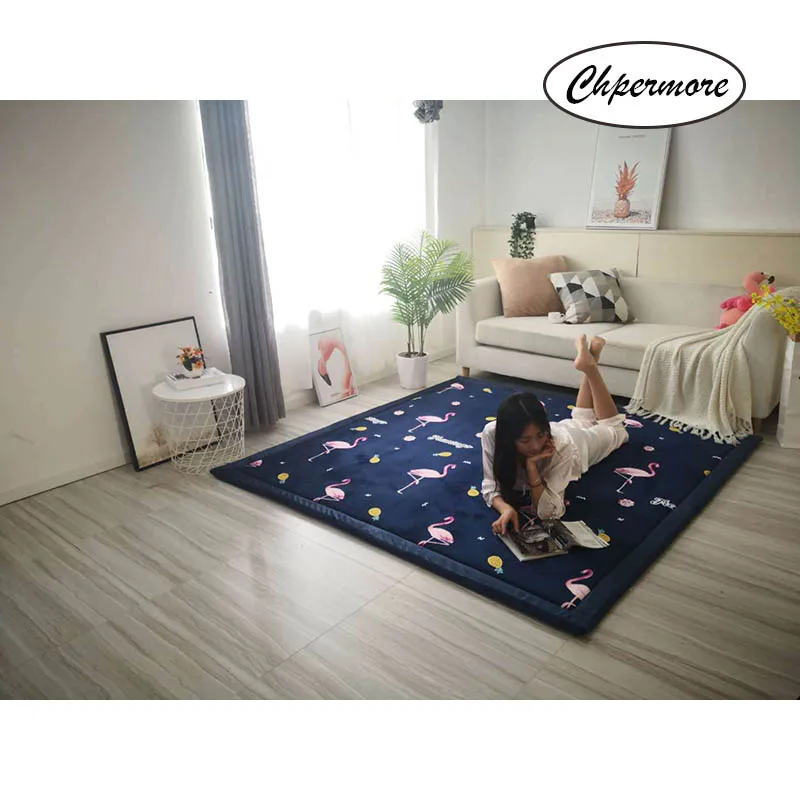 Утолщенные бархатные большие коврики Chpermore татами для спальни ковер из