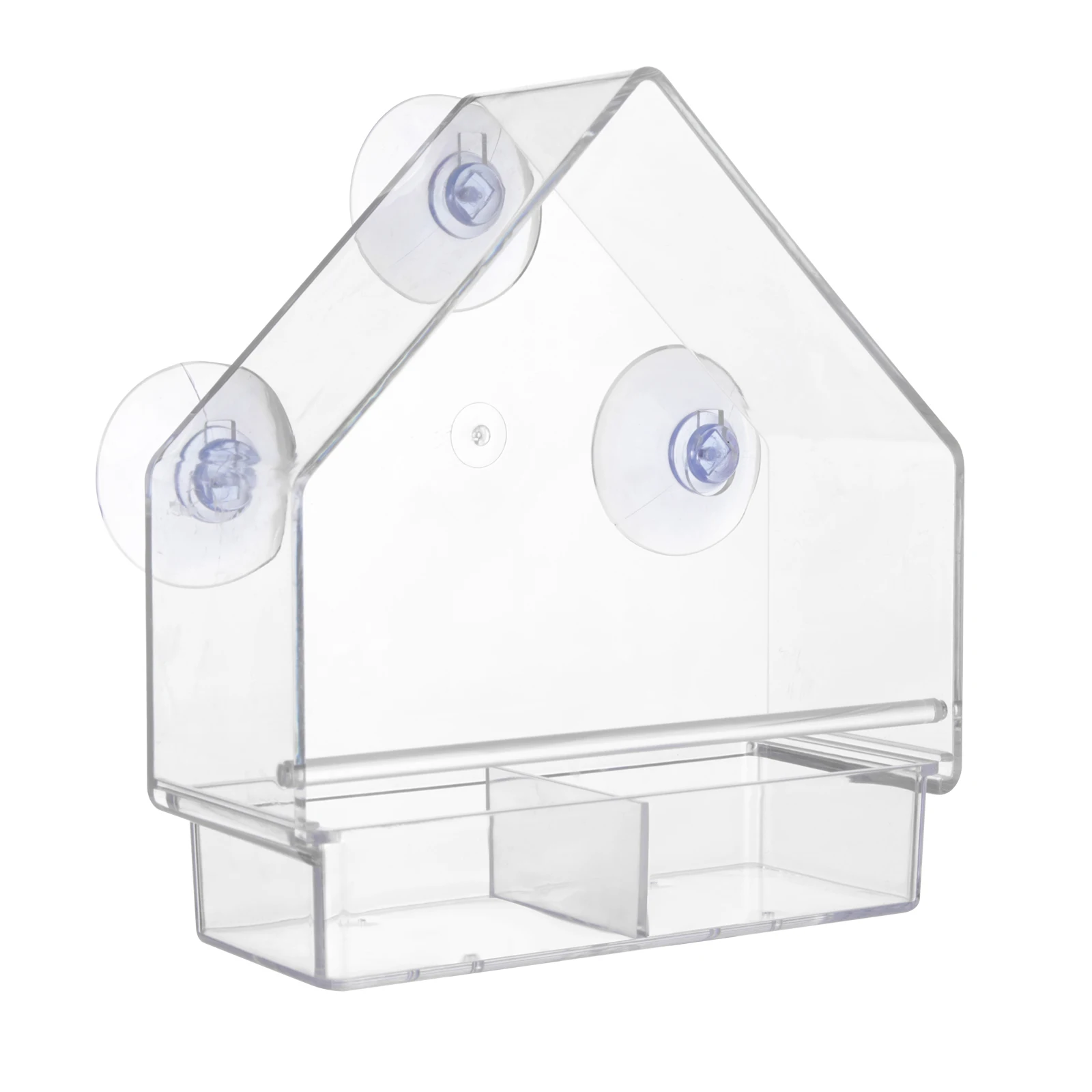 

Acrylic Anti-squirrel Transparent Window Bird Feeder With Suction Cup And Detachable Sliding Seed Tray Outdoor Garden Feeding