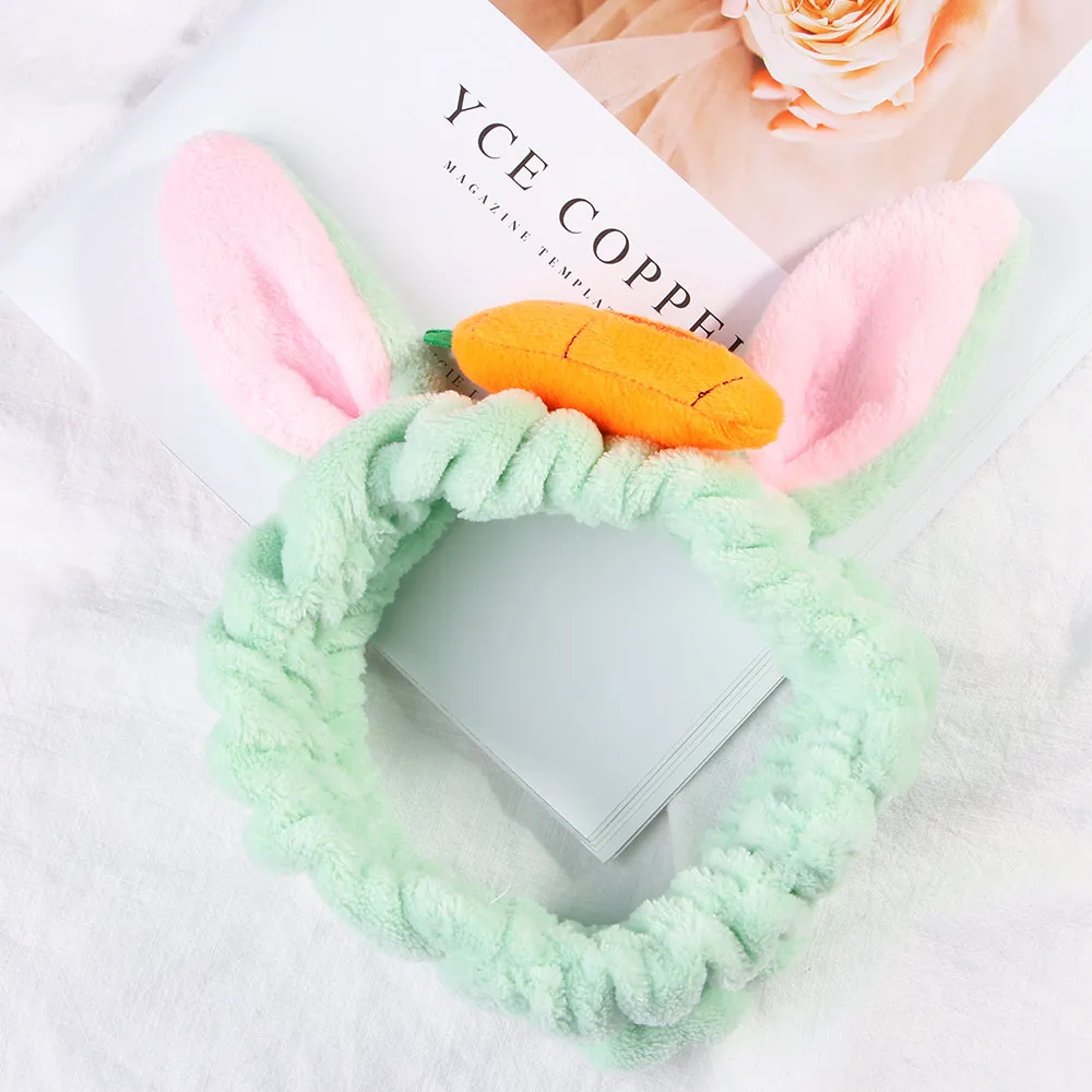 Повязка на голову женская с изображением моркови кролика ушей|Аксессуары для