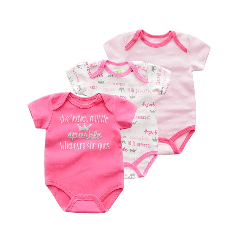 color as photo Комбинезон для новорожденных, комбинезон, хлопок, лето, Roupas de bebe, обезьяна, собака, печать, детская одежда, Комбинезон Девочки младенца, 6 шт, 3 шт./лот - Цвет: color as photo