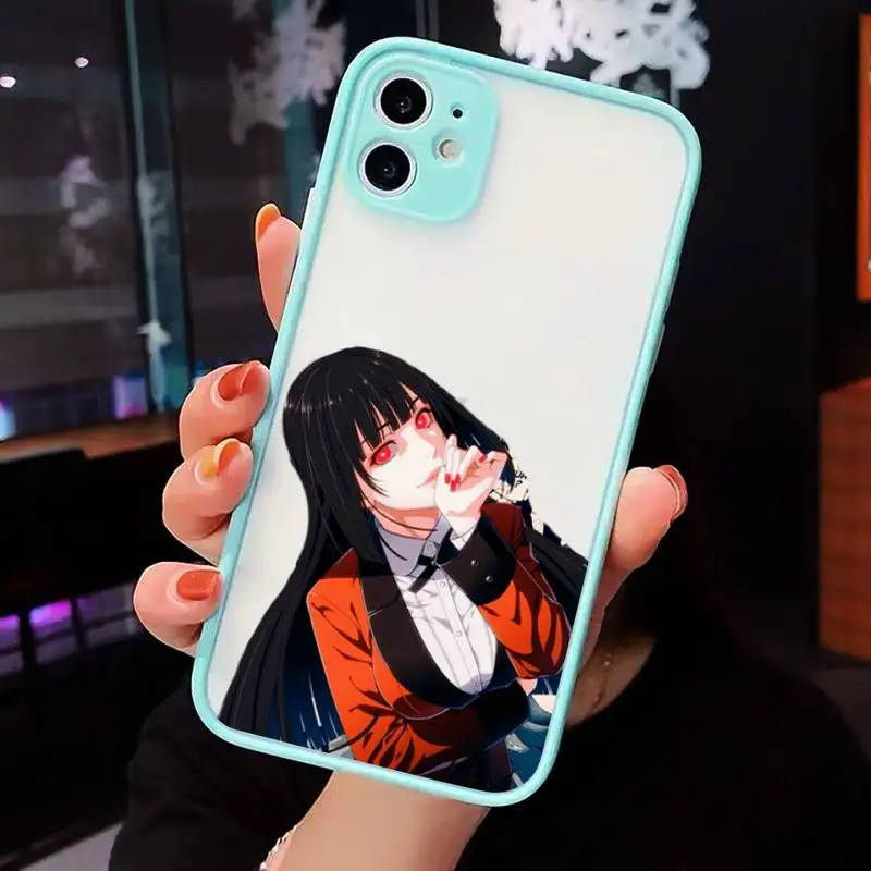 

yumeko jabami Phone Case For iPhone 12 11 Mini Pro XR XS Max 7 8 Plus X Matte transparent blue Back Cover