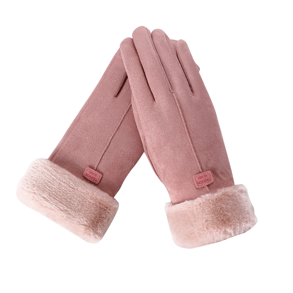 Женские зимние теплые перчатки с сенсорным экраном женские подкладкой из пуха |