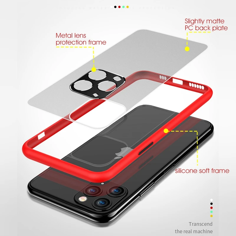 Акриловый металлический объектив матовый чехол для телефона iPhone 11 Pro Max