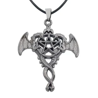 punk kuroshitsuji pentagram pendant necklace vintage double dragon cross wings pendants necklaces anime jewelry collares