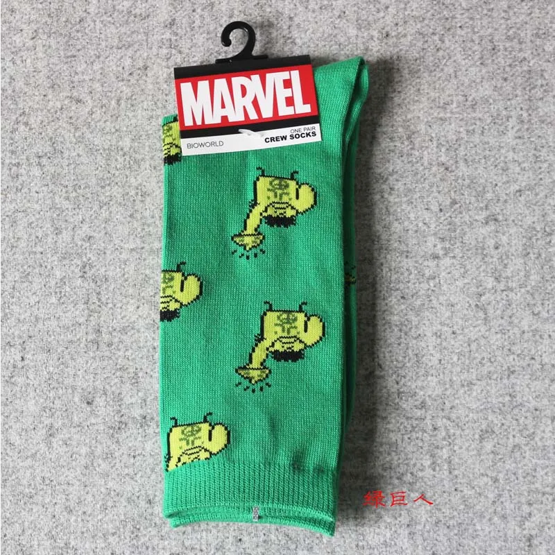 Носки с героями комиксов Marvel, Мстители, Капитан Америка, Бэтмен, Супермен, Железный человек, носки «Халк», мужские хлопковые забавные носки для мужчин, SA-8 - Цвет: 2