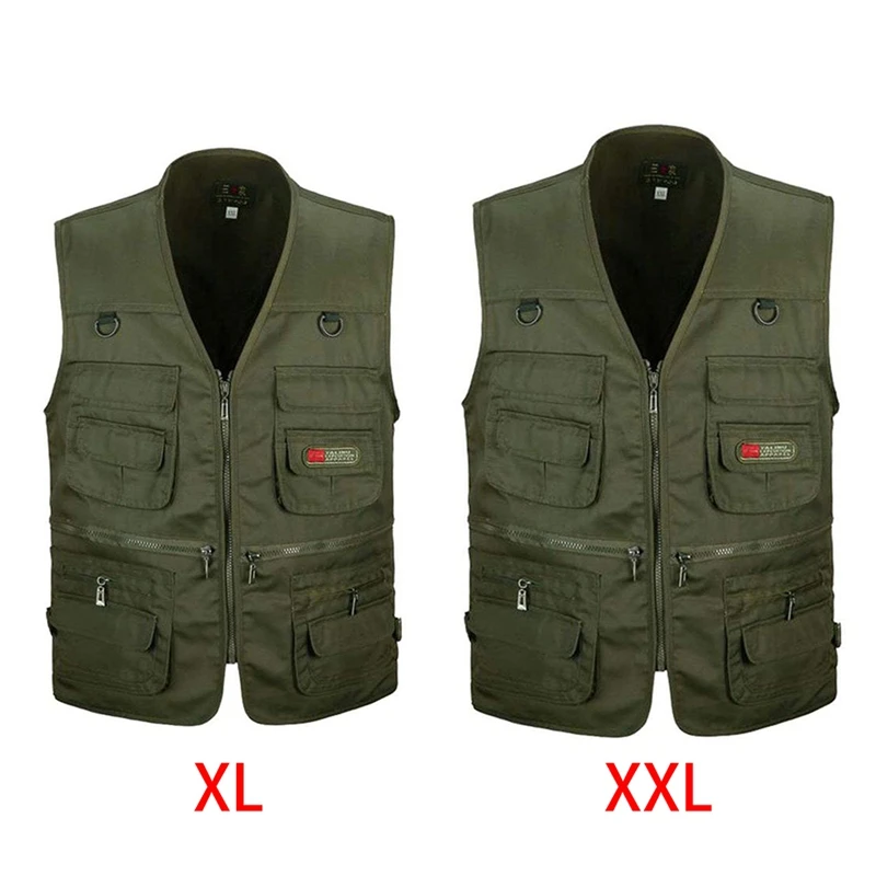 2 шт мужской рыболовный жилет с несколькими карманами на молнии для