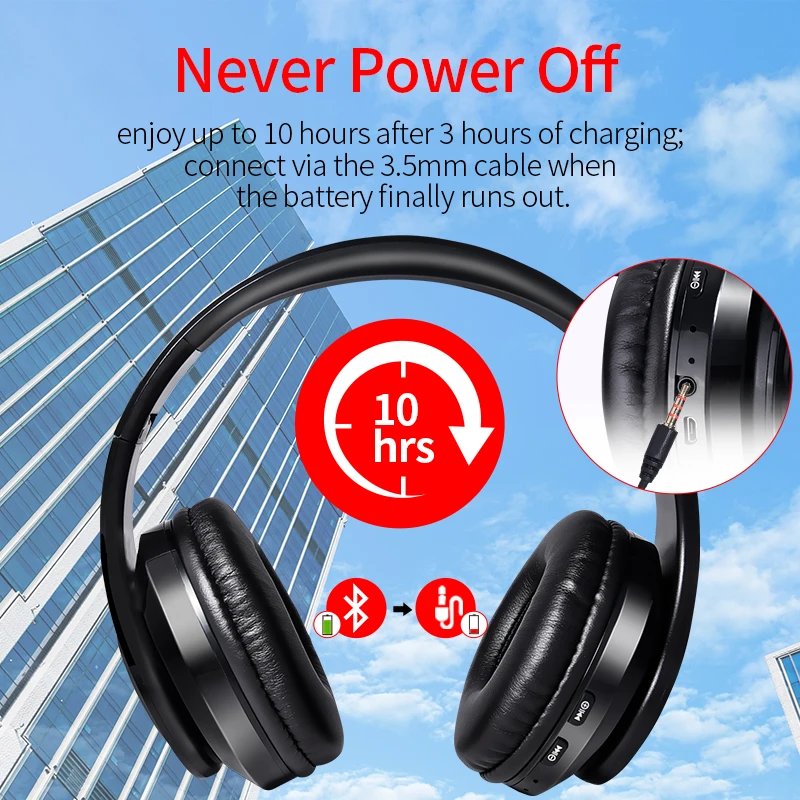 Hifi наушники гарнитура Bluetooth музыка бас FM Поддержка TF SD карты микрофон