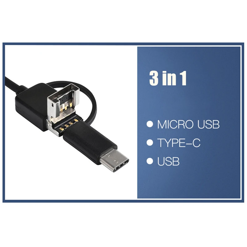 

3in1 Visual EarPick 5.5mm 2M USB Cable Waterproof 6 LEDs Android 1/9 CMOS Mini USB Tube Endoscope Inspection Camera Borescope