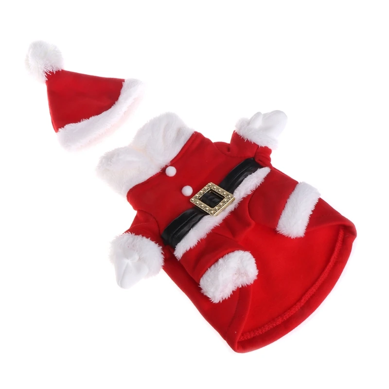 

Pet Cat Dog Santa Claus Xmas Cosplay Coat Costume Outfit Clothes Funny Apparels LX9C