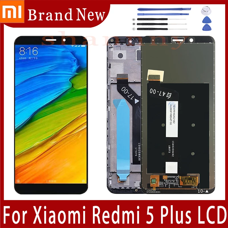 

Brand New Xiaomi Redmi 5 Plus IPS LCD Display 10 Point Touch Screen Digitizer Assembly Sensor + Frame Redmi5 Plus MEG7 Glass