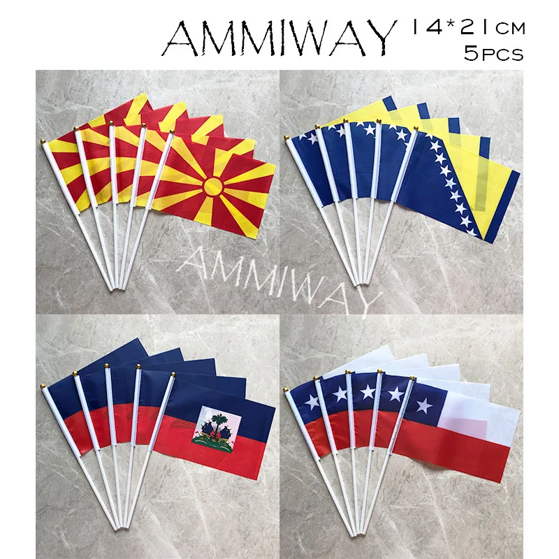 AMMIWAY 14x21 см 5 шт. Сингапур Уругвай страны ручные флаги Венгрия небольшой летающий
