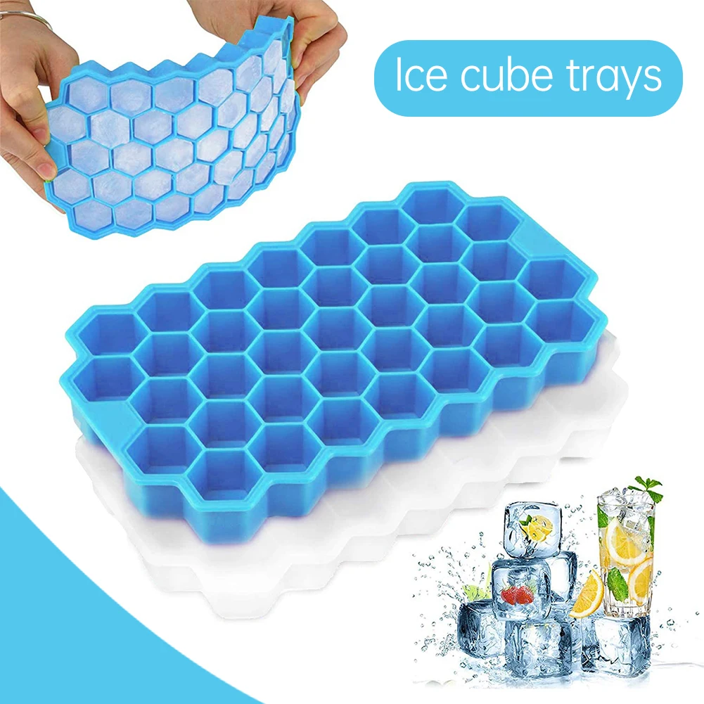 

37/7 Cavity Ice Cube Tray Honeycomb Ice Cube Mold Food Grade Flexible Silicone Ice Molds For Whiskey Cocktail Baby Food