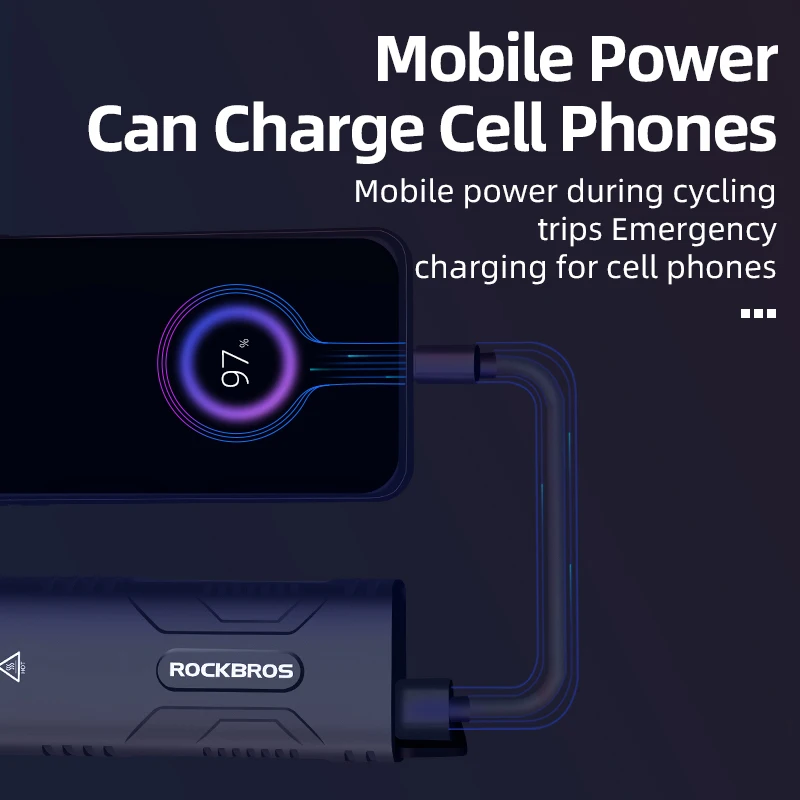 Велосипесветильник фсветильник ROCKBROS 850 лм 10000 мАч зарядка через USB | Спорт и