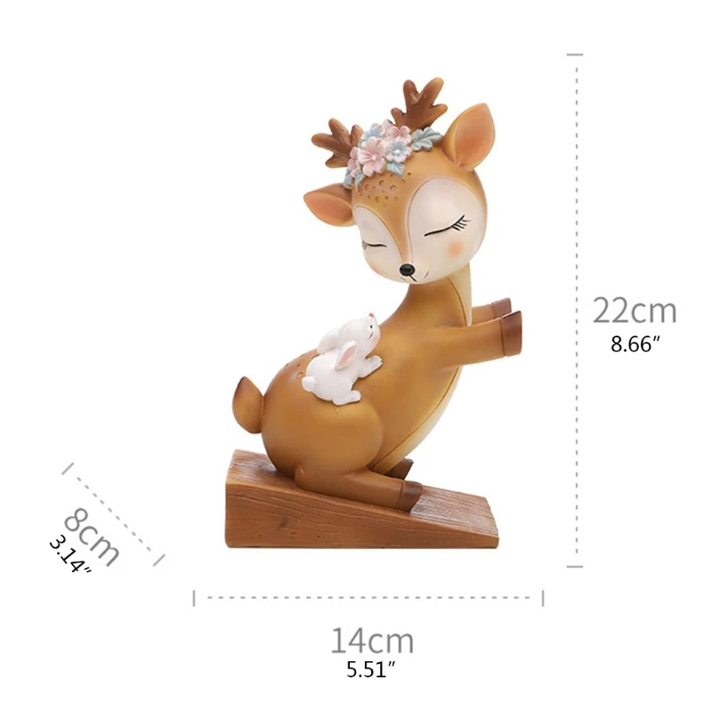 

Cartoon Cute Sika Deer Door Stopper Safety Door Stop Wedge Door Catcher Block School Bookend for Home Office Decorations