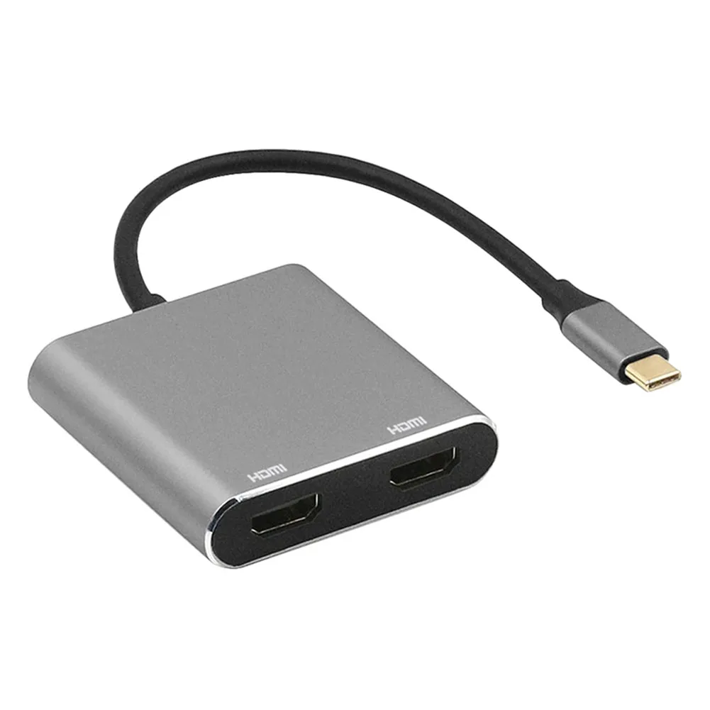 

4 In 1 USB Adapter Laptop PC Type C 3.0 To Dual Data Transfer Splitter 5Gbps PD Charge Metal 4K Hub For Mac OS For Windows