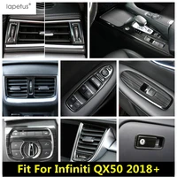 stainless steel accessories for infiniti qx50 2018 2021 shift gear window lift button panel glove box sequin cover kit trim
