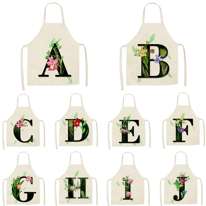 

Фартуки из хлопка и льна с черными буквами, 55 х68 см, 1 шт.