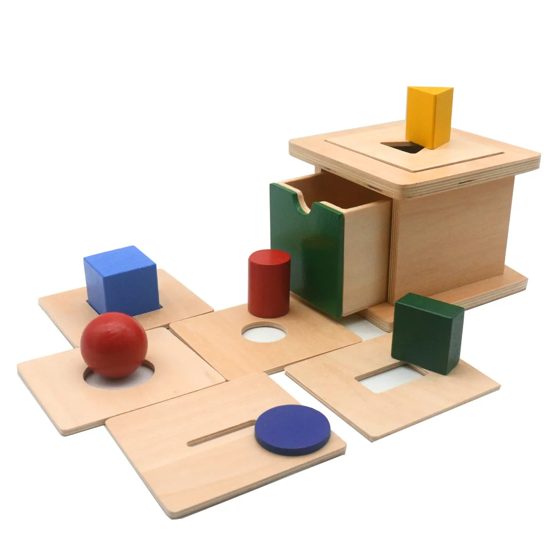 Caja de Juguetes Con tapas intercambiables Montessori Sesory, Juguetes educativos de madera 6 en 1, caja a juego, B2064H-1