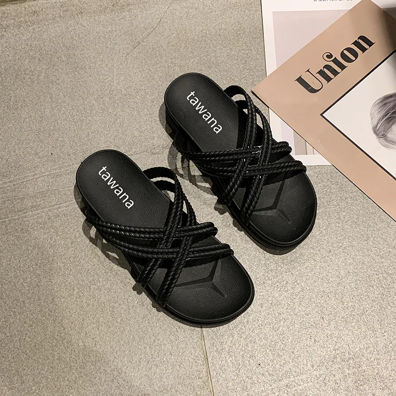 Сандалии женские пляжные дышащие для дома с пересекающимися фланцами | Обувь