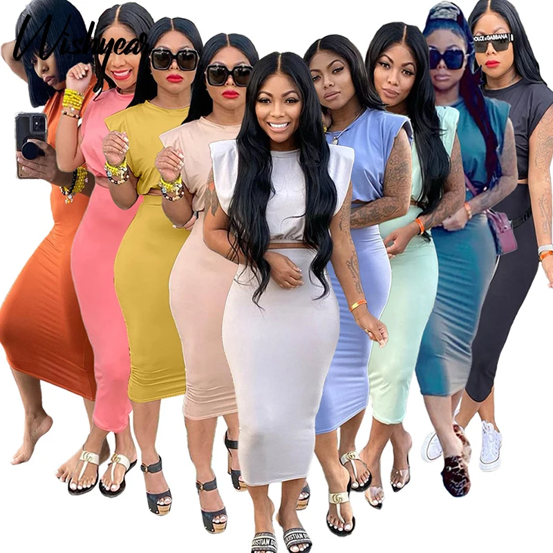 Пикантный комплект Wishyear из двух предметов для женщин летняя одежда укороченный