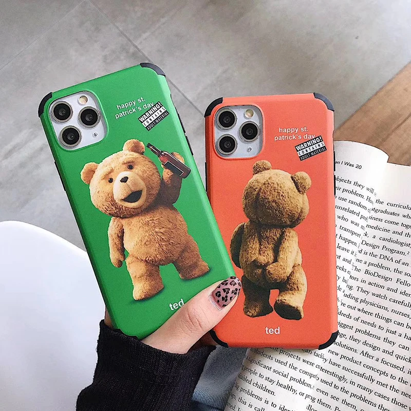 New Anti-fall Ted 2 Teddy bear soft silicon cover case for apple iphone plus 7 11 Pro 8 8plus X XR XS MAX hard phone coque |