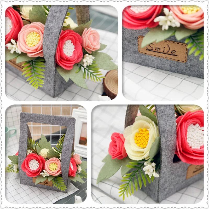 Цветочный букет из фетра сделай сам женские тканевые цветы ручной работы для