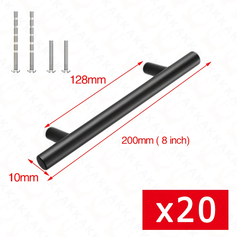 

Ручки для шкафов KAK 20 шт., черные, золотые, серебряные, нержавеющая сталь