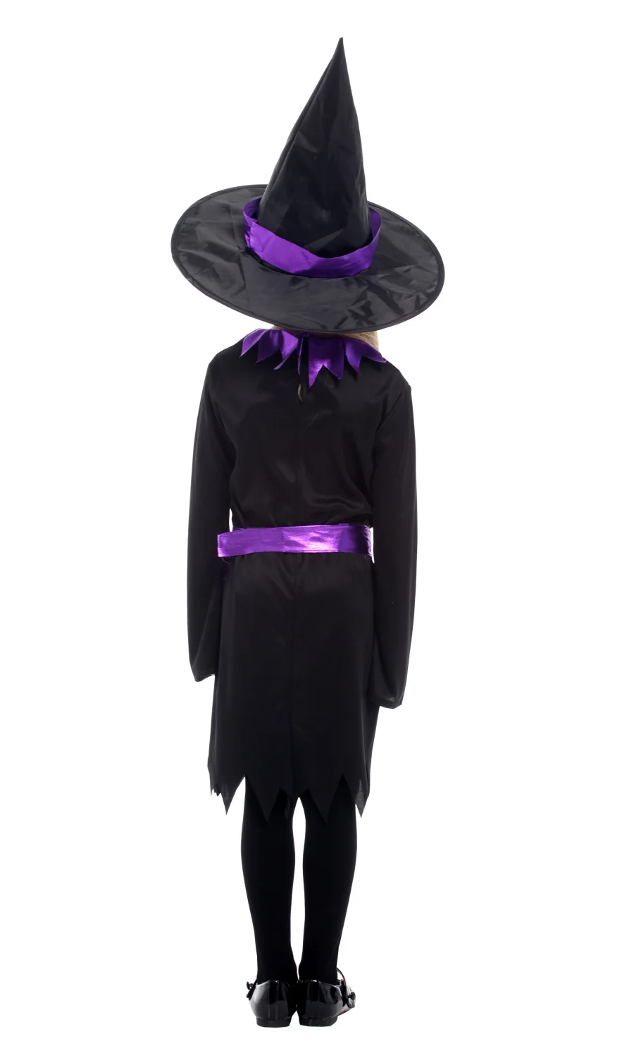 

Kids Girls Witch Purple Dresses Hat Outfit Halloween Cosplay Costumes Masquerade Carnival Party Role Play Dress Up Suit