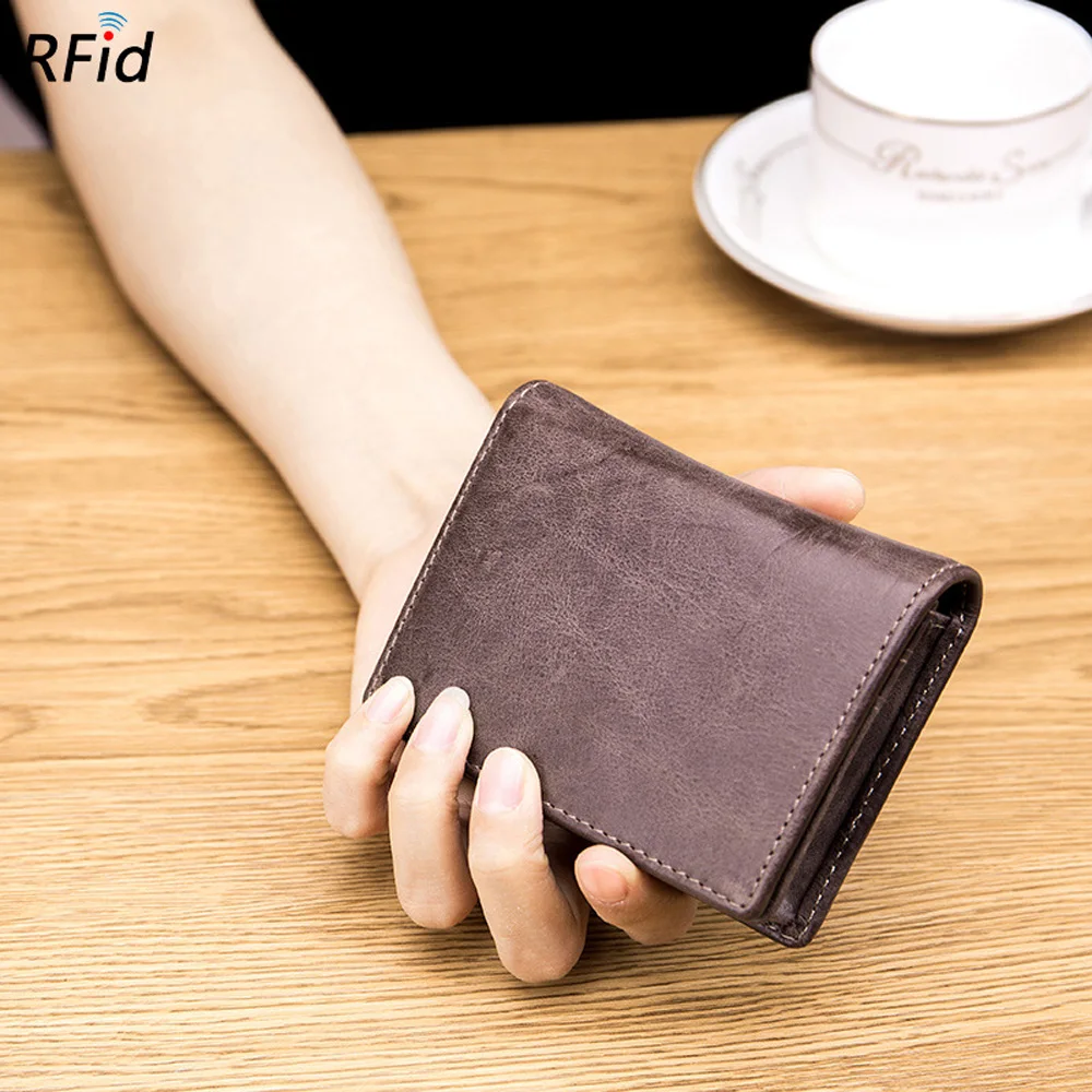 Кошелек для мужчин Crazy Horse из натуральной кожи визитница унисекс кошельки женские